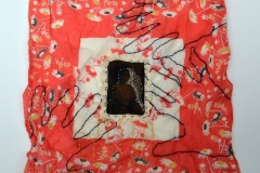 "COV Hands", 2020. Cyanotype and embroidery on cloth.
