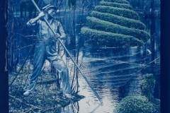 "Stirring:, 2022. Cyanotype and pastels.
