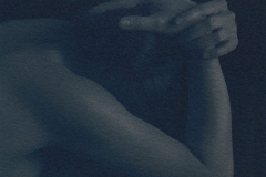 "Genuine Beauty: Hands over Head," 2019. Cyanotype over Platinum Palladium
