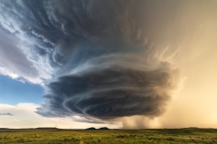 Supercell storm clouds and severe weather
