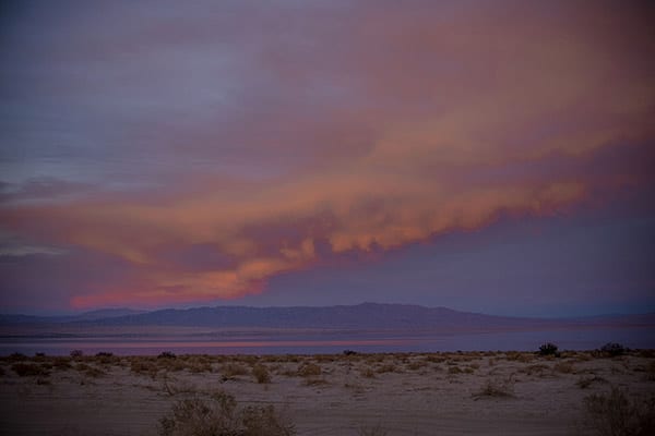 Sunset, Salton Sea. Photo © Ted Orland. Landscape photography.