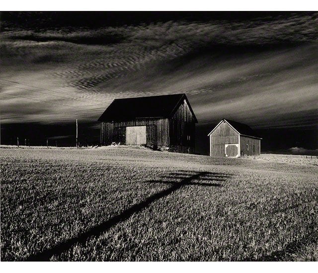 Two Barns, Dansville, New York, 1955, Minor White, The Getty Center