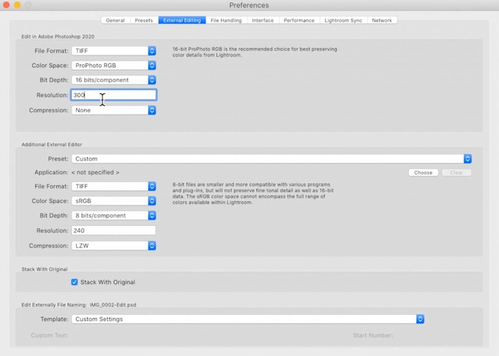 Lightroom Edit in Settings The Image Flow