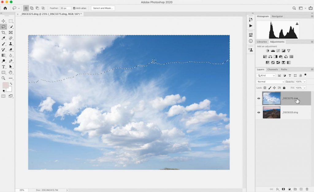 Replace Sky in Photoshop with Color Range and Blending Modes