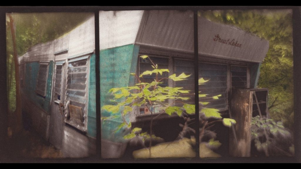 "Great Lakes", 2020. Hand-painted watercolor over van Dyke. © Eben Ostby
